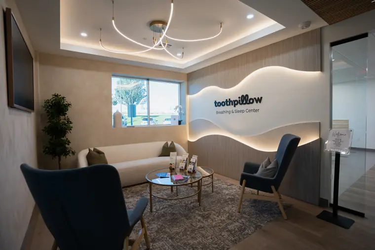 Waiting room at Toothpillow Breathing and Sleep Center in Draper, Utah